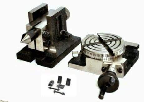 Rotary Table Table 3/80MM (4 Slot) with Single Bolt Tailstock M6 Clamping Kit - StellerGear