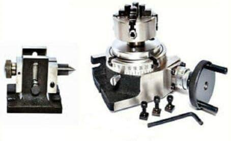 Rotary Table 4 with 70mm Independent Chuck Single Bolt Tailstock - StellerGear