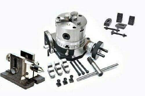 Tilting Rotary Table 3 With 80mm Self Centering Chuck, Tailstock M6 Clamping - StellerGear