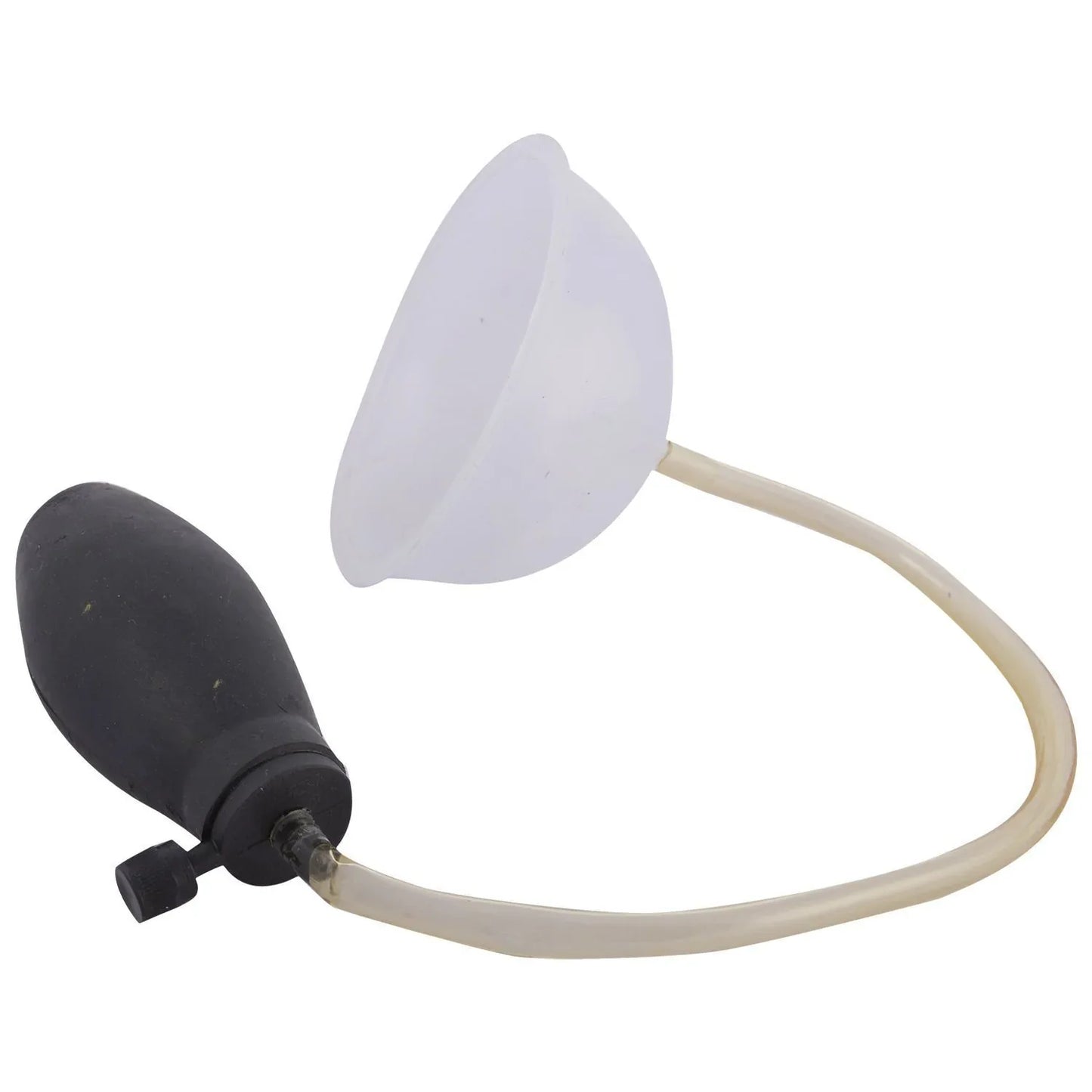 Nabhi acupressure pump with white suction cup and black bulb handle, connected tubing