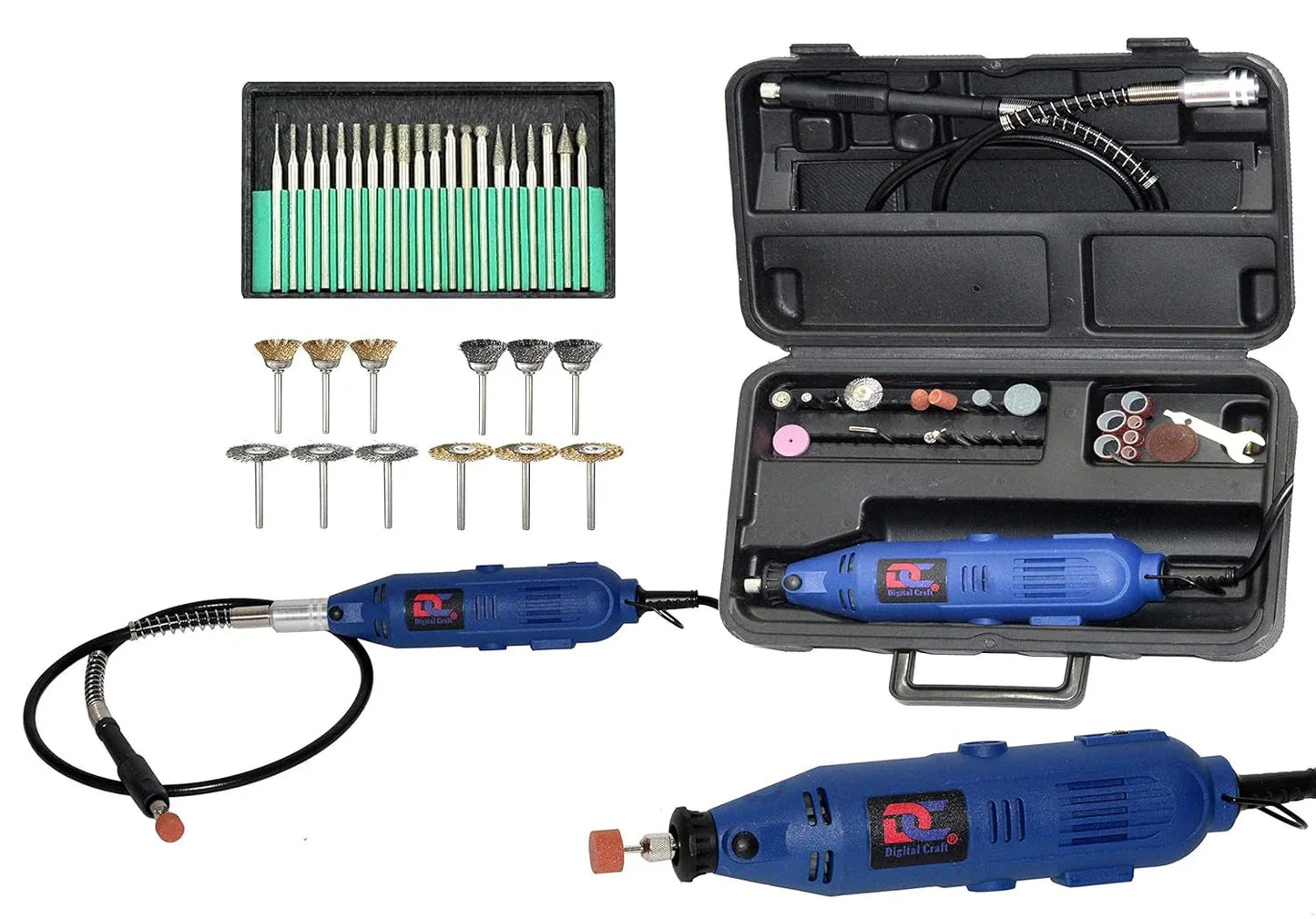 Mini Electric Rotary Tool DIE Grinder with Flexible Shaft & Blue kit New - StellerGear