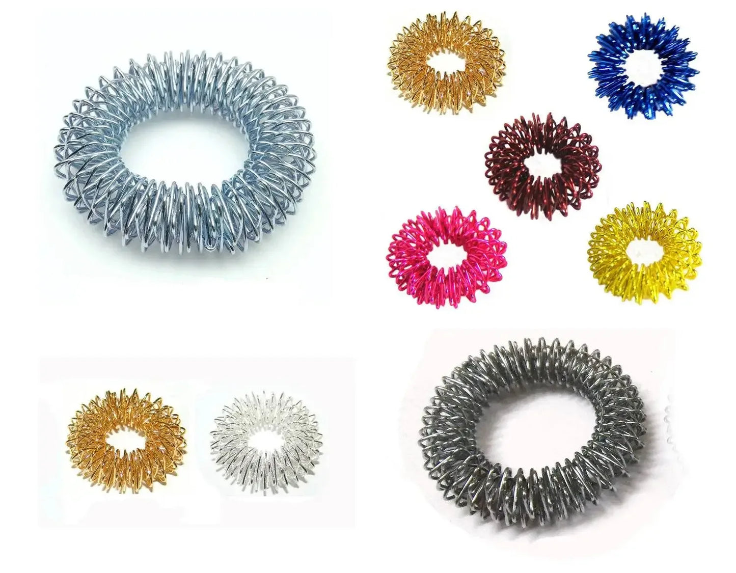 Acupressure Bracelets 1 Large 1 Medium, Sujok Rings 2 Large 5 Small - StellerGear