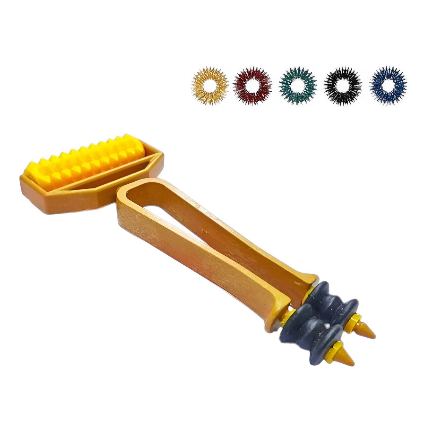 Acupressure Plastic Mini 2 in 1 Finger Massager Roller 5 Sujok Rings - StellerGear