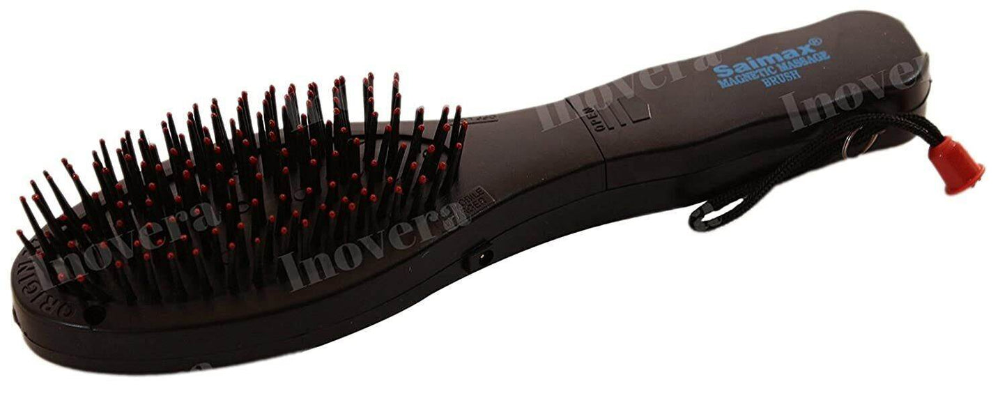 Acupressure hair brush black designed for scalp massage and hair detangling