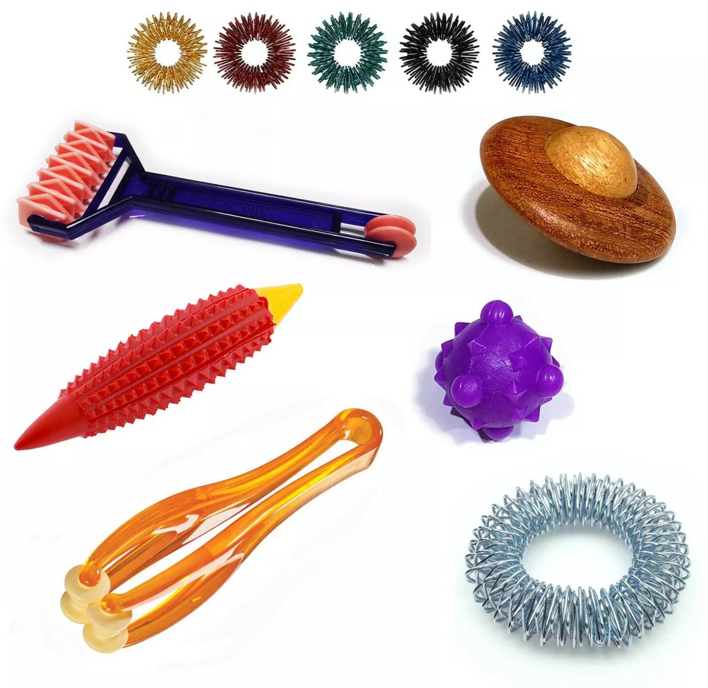 Acupressure Kit- Sujok Ring, Fidget, Ball, Face, Finger Massager, K Roll - StellerGear