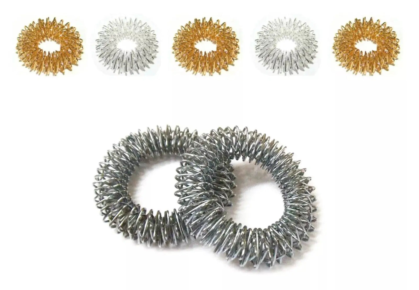 acupressure massage bracelets set includes small massage bracelets and large Sujok rings