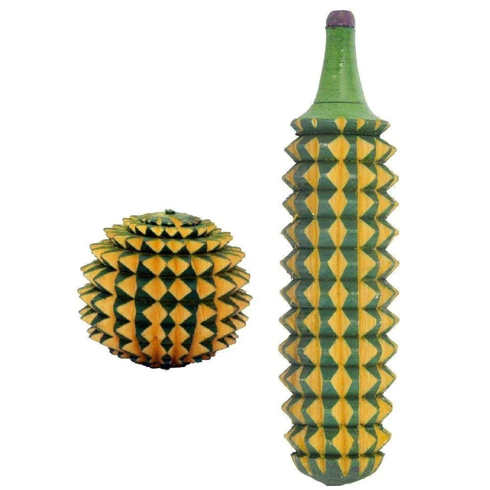 Acupressure Wooden Karela Ball Combo Massager - 1 Ball 1 Karela - StellerGear