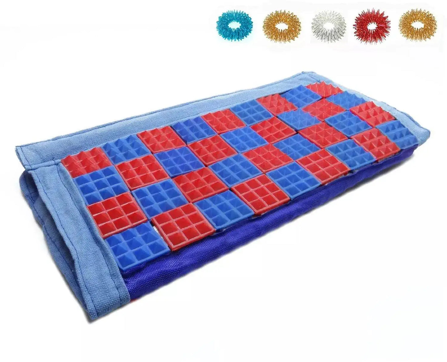 Acupressure yoga seat with textured surface for comfort and support, perfect for yoga and meditation.