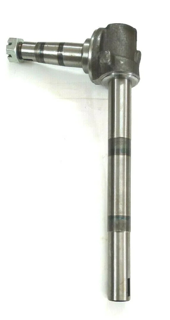 Left-hand stub axle, steel, 10-inch length, designed for heavy-duty tractor applications