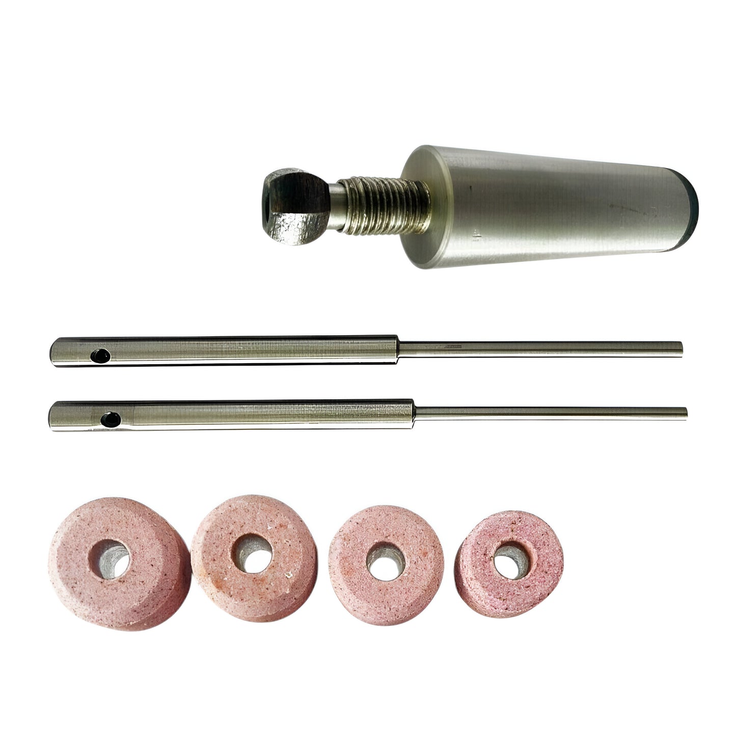 Black Decker valve grinder stone holder with pilots and grinding stones for precision valve seat grinding