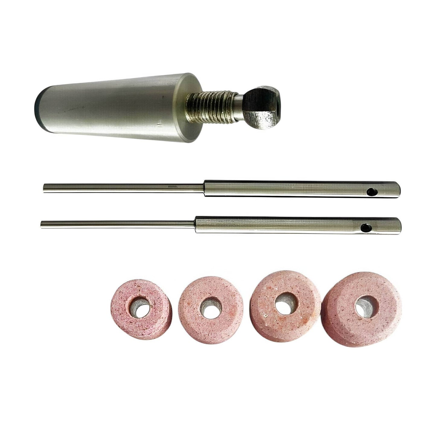 Black Decker valve grinder stone holder with pilots and grinding stones for efficient valve seat grinding