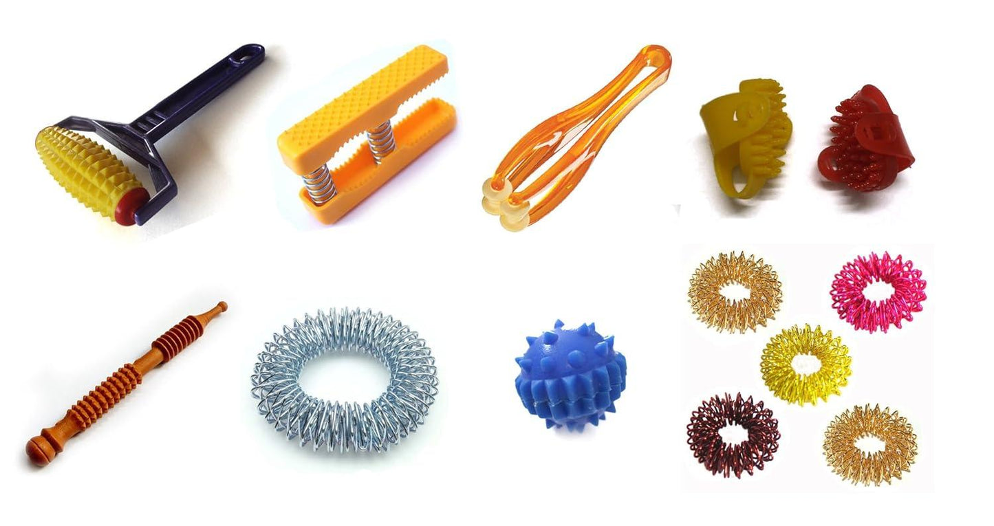 Acupressure Health 8 in 1 Kit Body Roller, Palm Exerciser, Finger Massager Free Ship - StellerGear