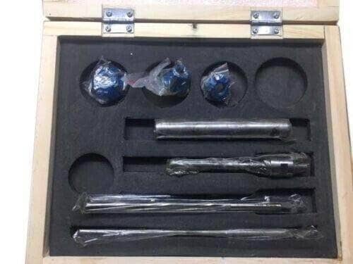 Briggs engine valve seat cutter set with tools neatly organized in a wooden storage case