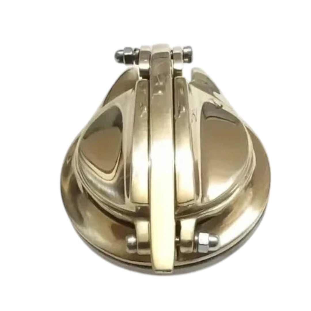 Custom brass gas tank cap with polished finish for durable vehicle performance