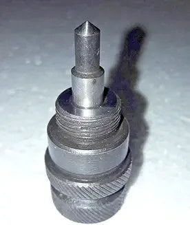 Machined metal lapping tool with conical tip and stepped cylindrical body