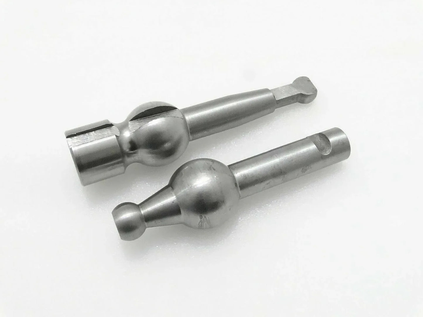 Metal gearshift lever top and bottom components, silver