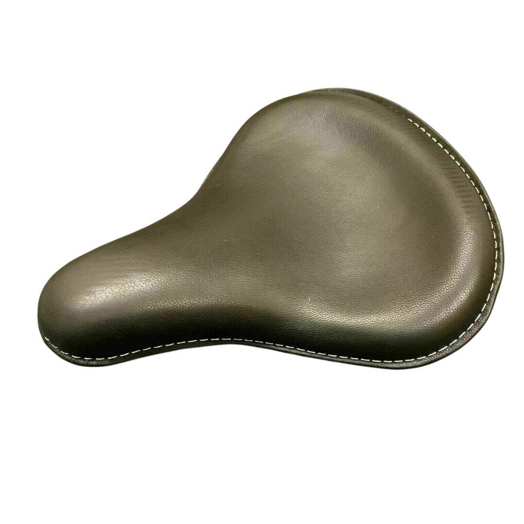 BLACK LEATHER DEEP DISH SOLO SEAT FIT FOR HARLEY BOBBER CHOPPER SPORTSTER - StellerGear