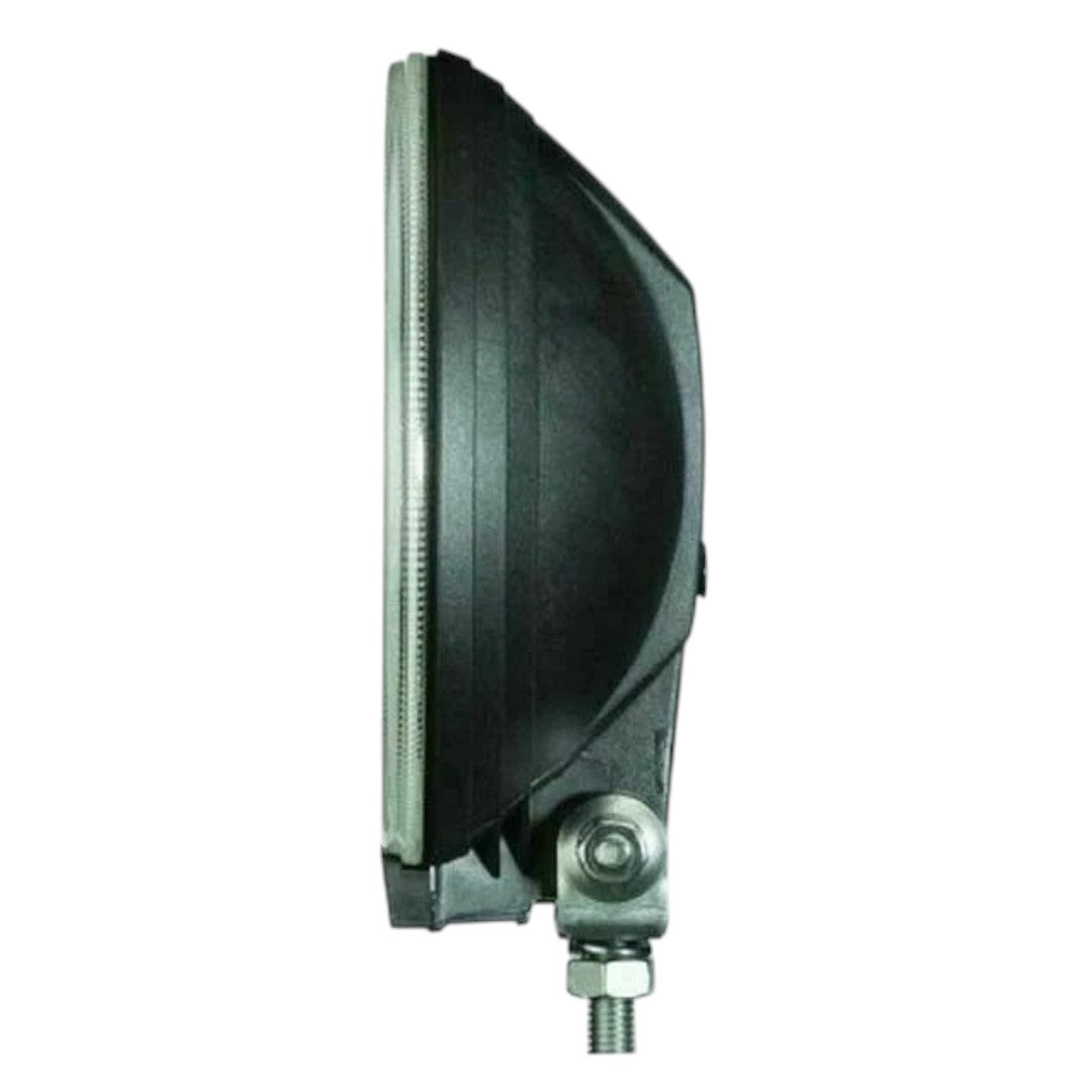 Hella Comet 500 driving lamp side view showcasing durable design and mounting bracket for easy installation