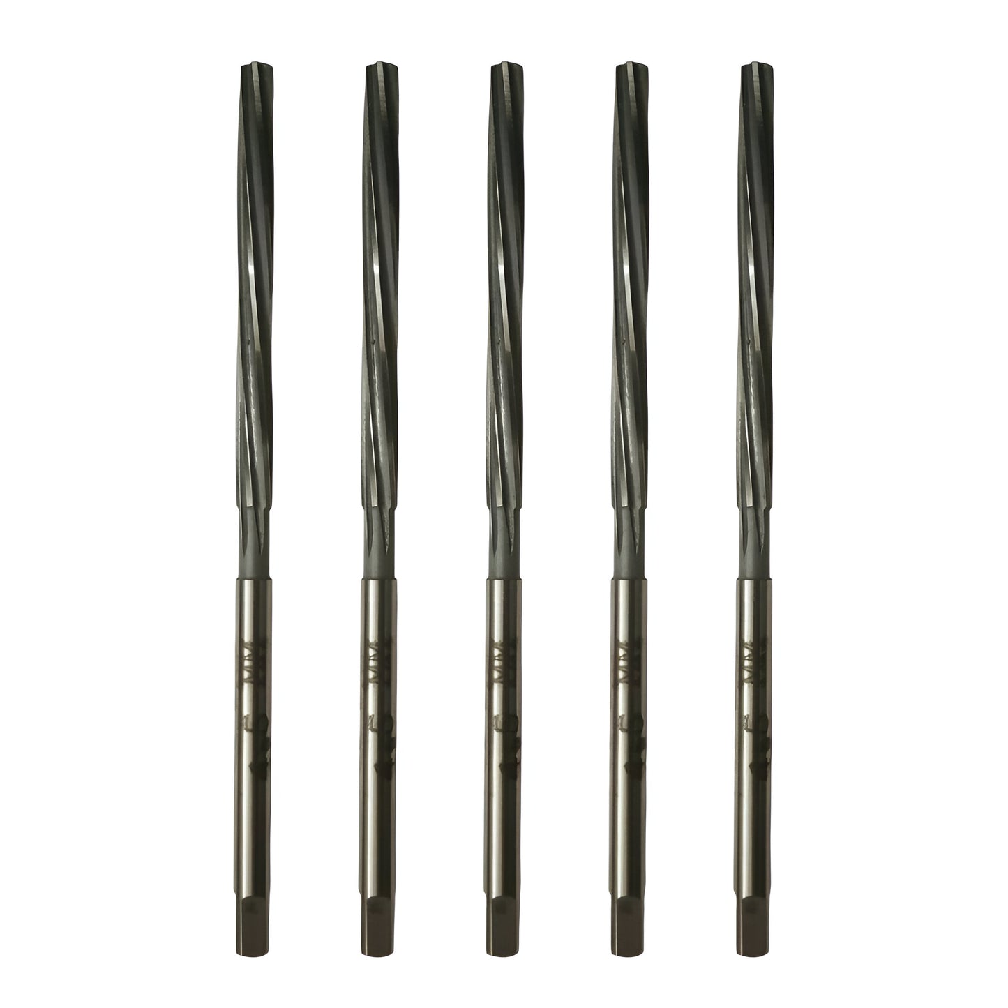 HSS parallel shank reamers set featuring five durable tools for precision reaming tasks