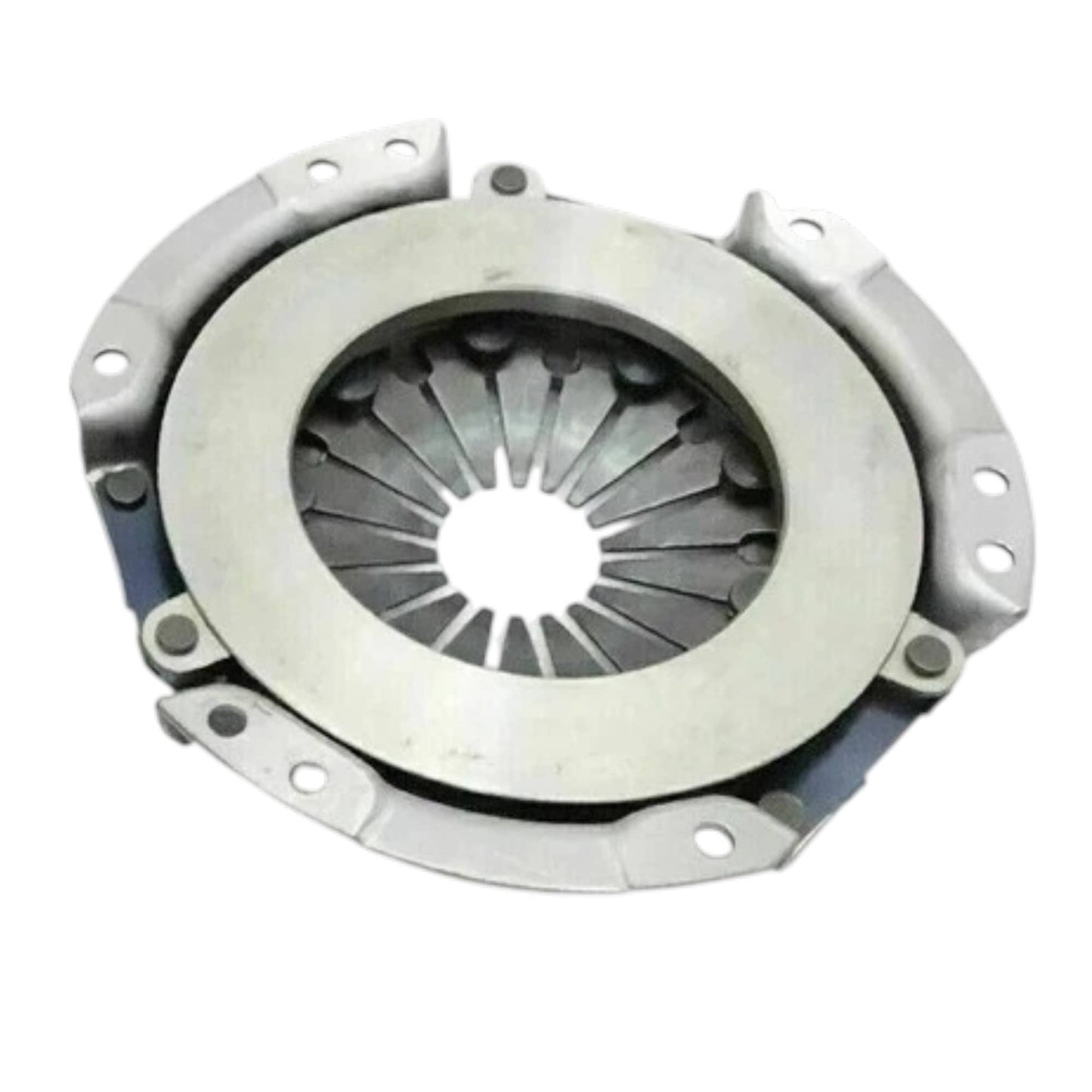 Pressure plate with circular center and diaphragm fingers, silver metal housing