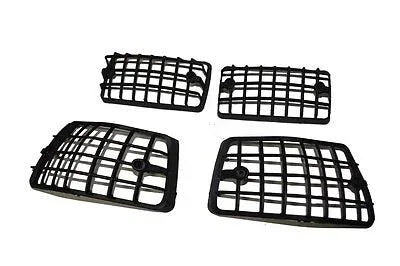 Black indicator lens grill set with four grid mesh protectors