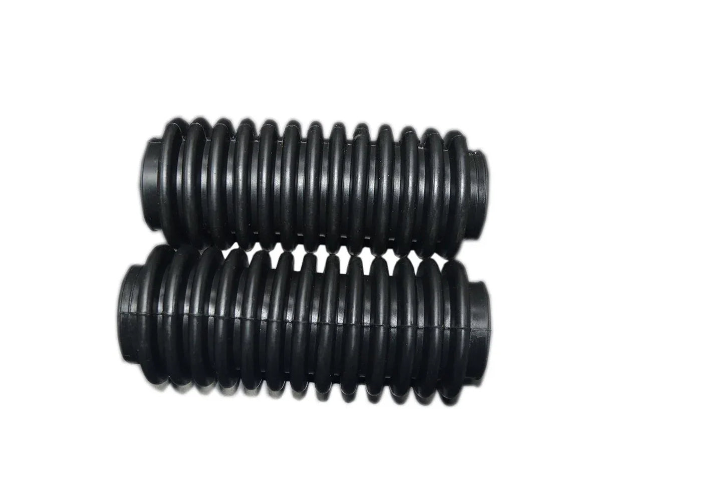 Fork gaiter boot set with black ribbed rubber bellows