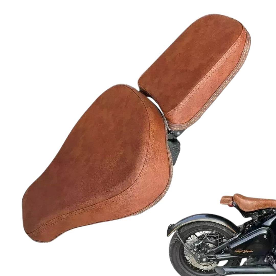 Foldable Seat Fit For Jawa Bobber 42 Jawa Perak With Footrest TAN Color - StellerGear