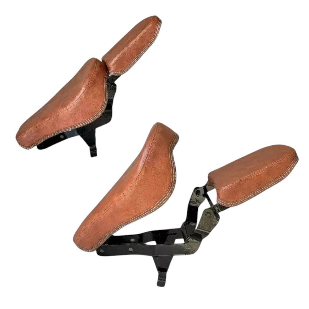 Foldable Seat Fit For Jawa Bobber 42 Jawa Perak With Footrest TAN Color - StellerGear
