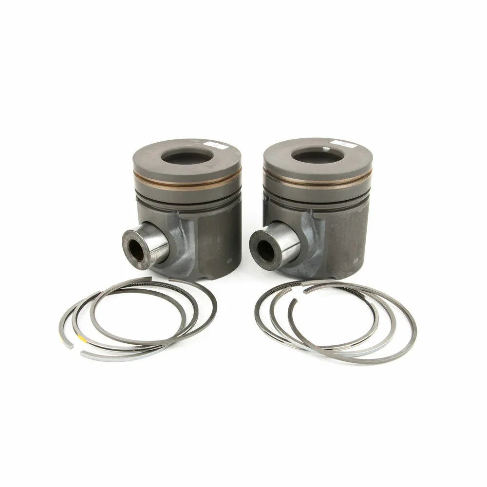 Diesel engine piston kit with two pistons, wrist pins, and piston rings set