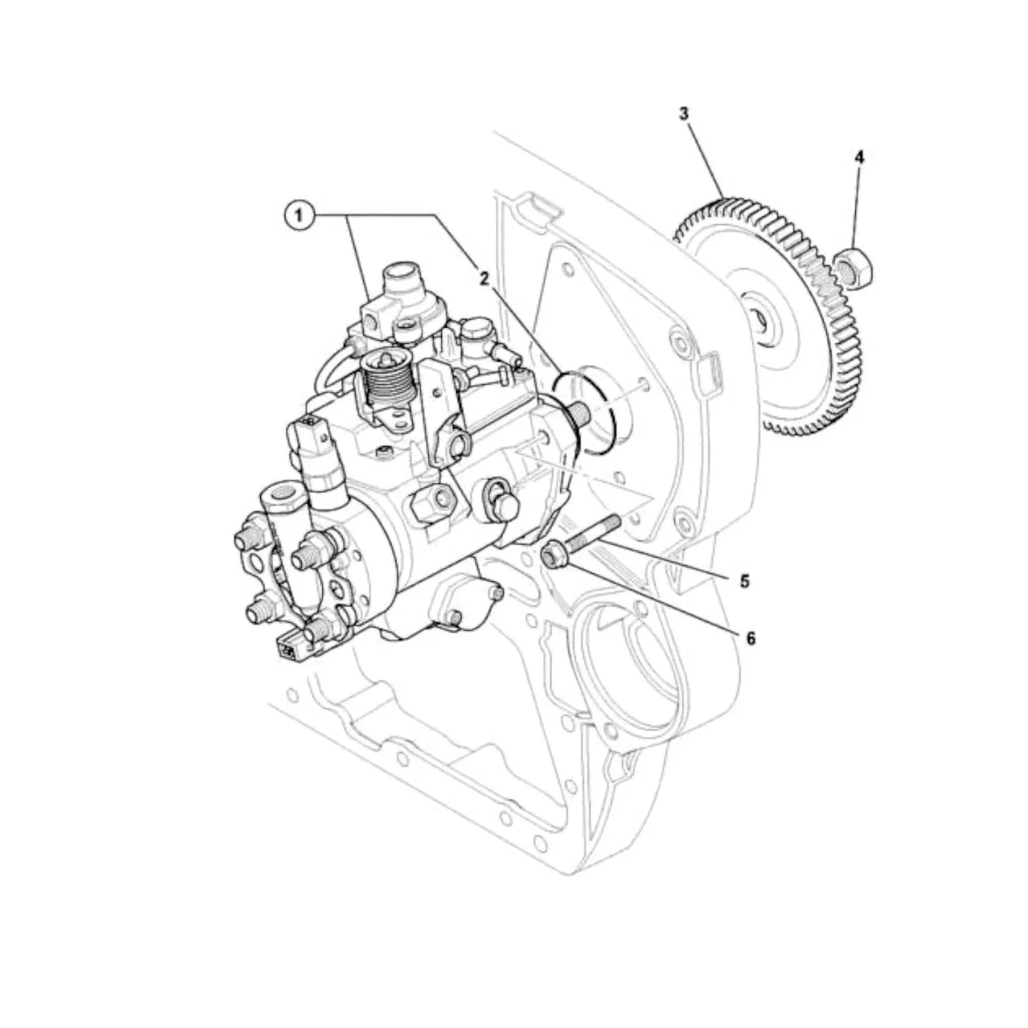 JCB Delphi fuel injector pump 68.6KW detailed diagram with labeled components