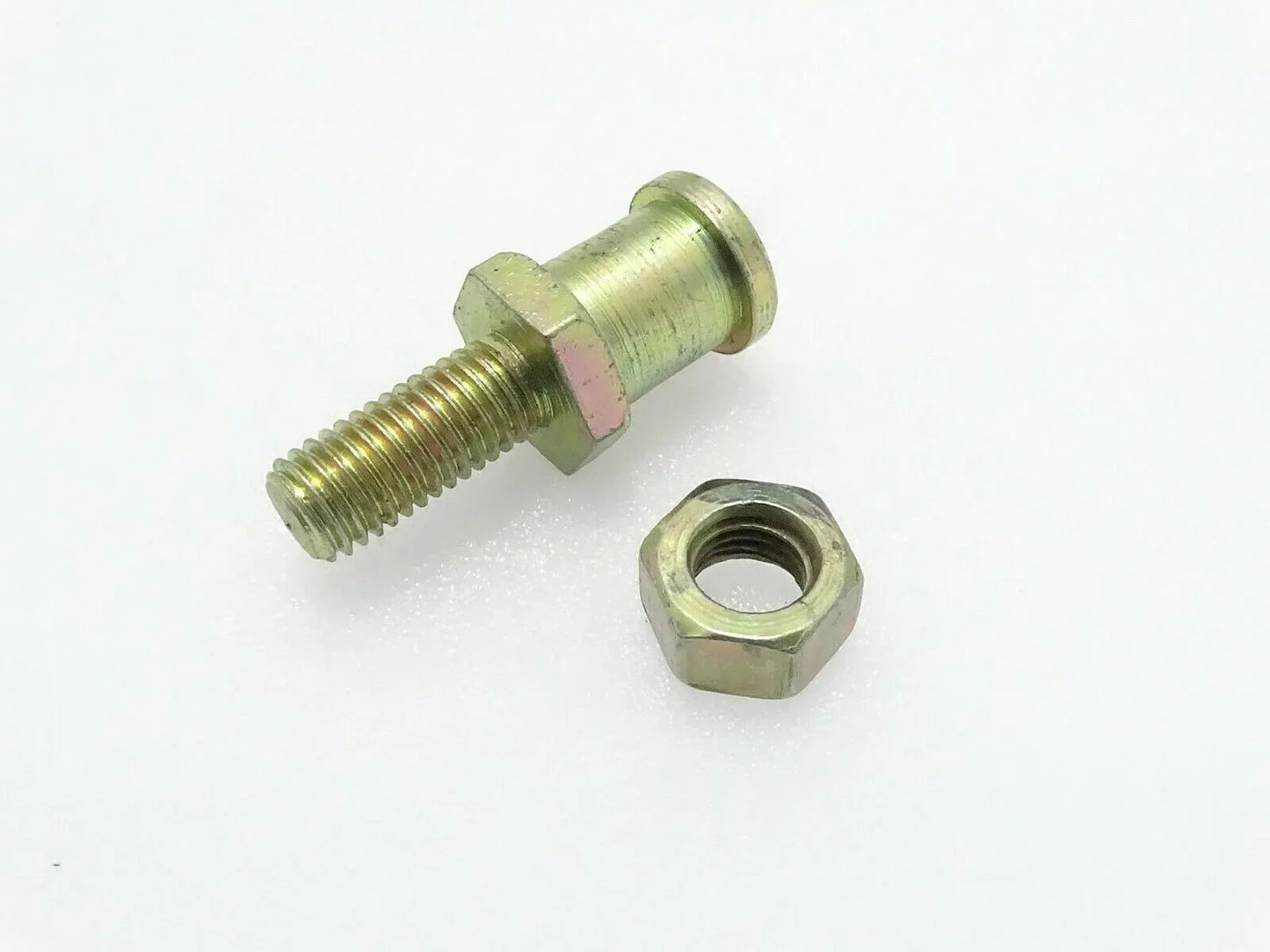 Metal threaded bolt and hex nut for door catch hardware