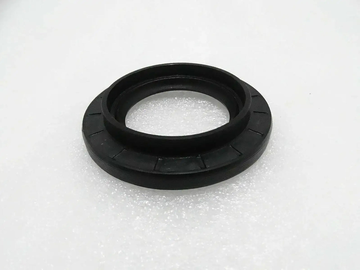Black rubber oil seal ring with metal-reinforced lip