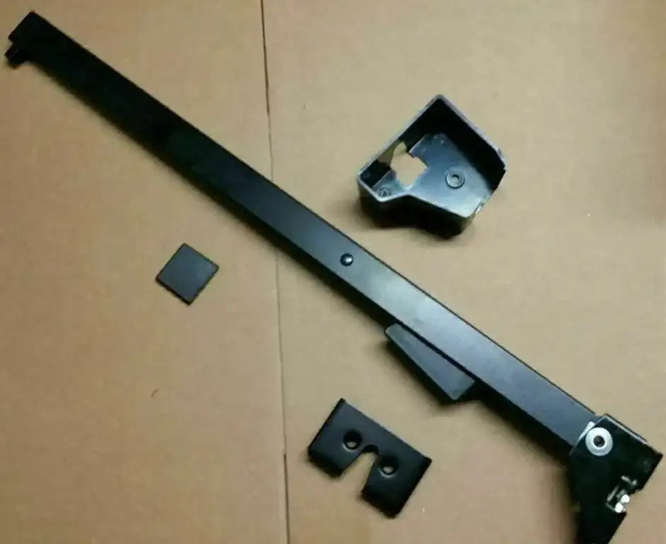 Left-hand door lock latch and metal mounting bracket with screws
