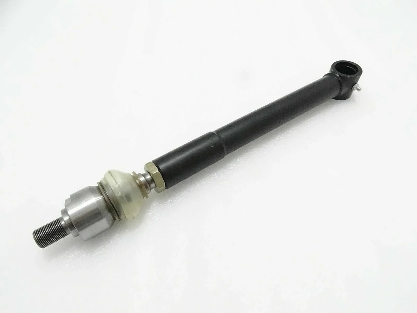 Steer assembly rod link with black metal bar and threaded ends