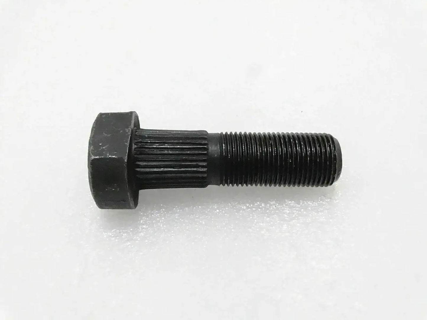 JCB wheel bolt with dark metal head and threaded shaft