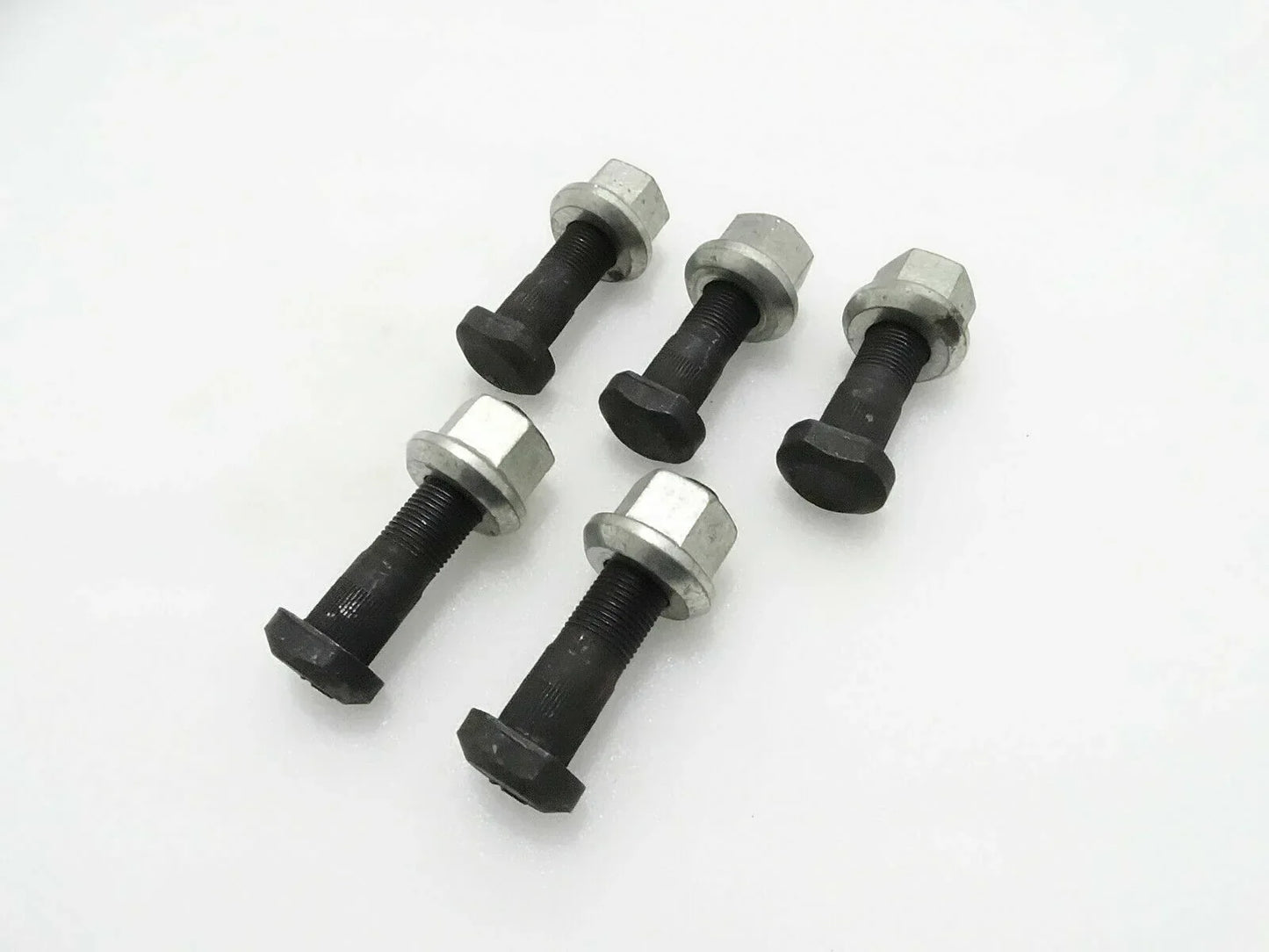 Wheel studs with hex nuts, black and silver threaded fasteners