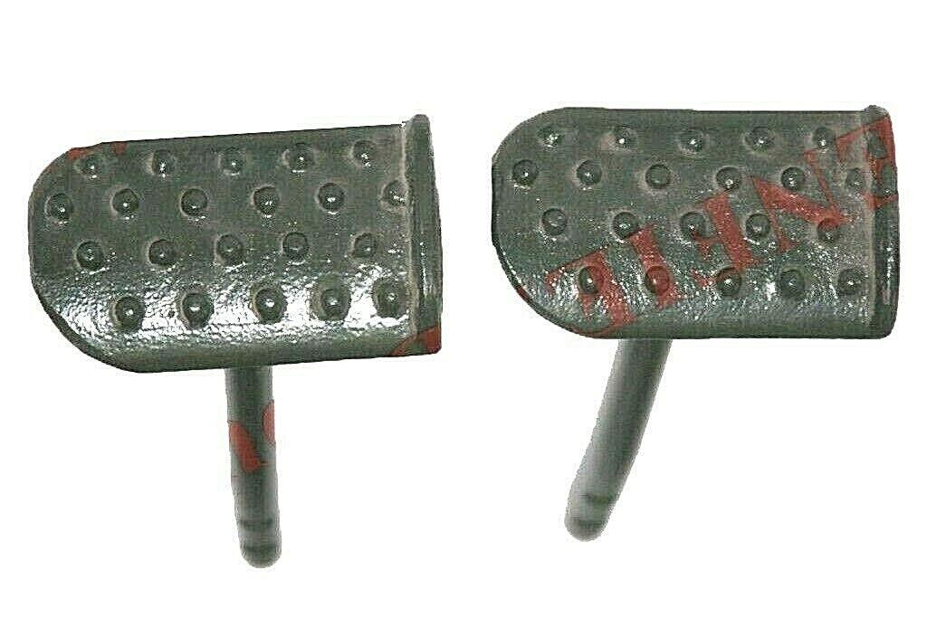 Steel brake pedal assembly set, pair, with perforated plates and mounting rods