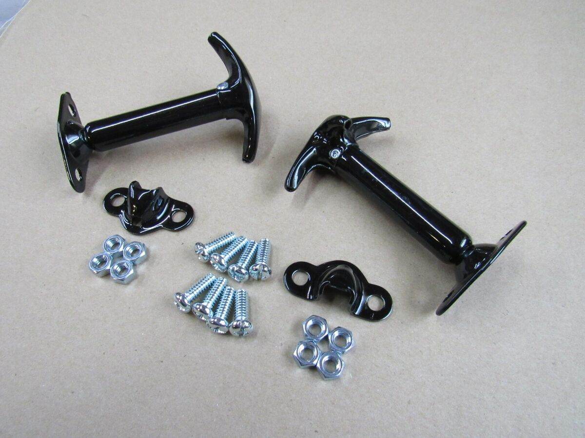 Hood Latch Pair Black Powder Coated Fit Willys Jeep MB GPW CJ2A CJ3A CJ5 CJ7 YJ - StellerGear