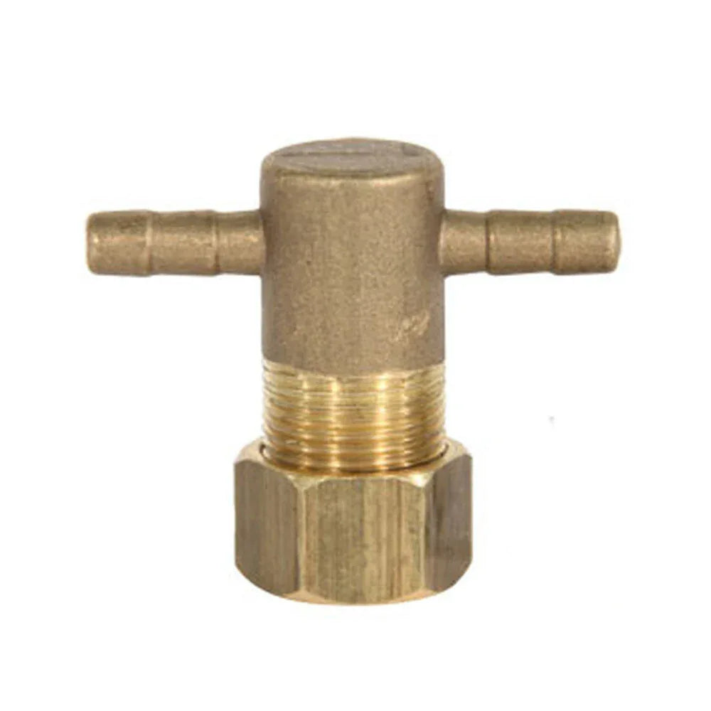 Brass Fuel Return Tee for John Deere model with two inlet hoses, a durable and reliable tractor part