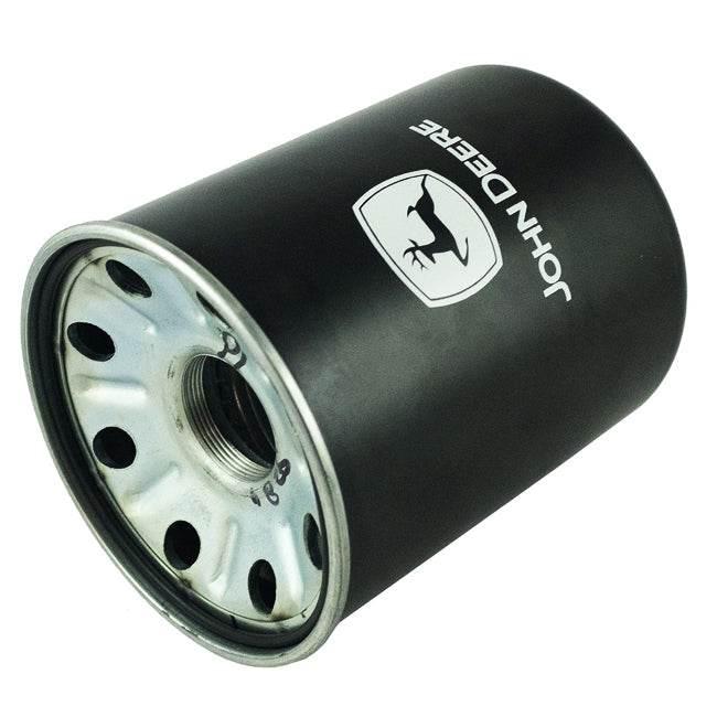 John Deere oil filter, durable steel construction, designed for efficient engine protection in tractors