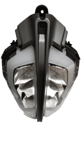 KTM Duke 390 headlight assembly featuring a sleek design and high-intensity lighting