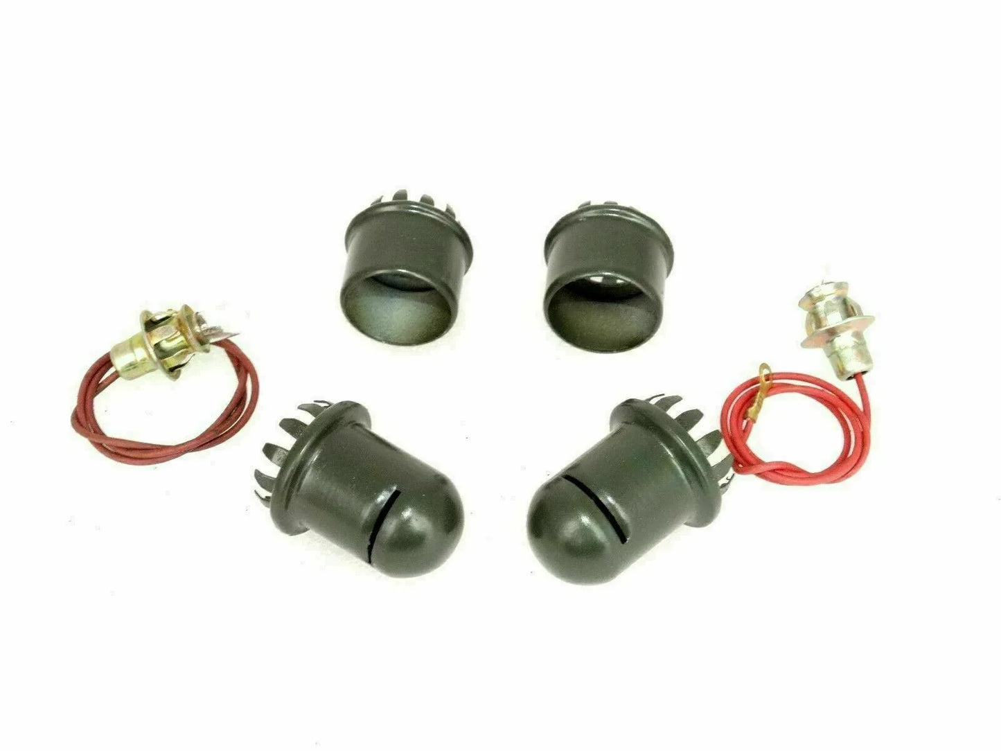 Dashboard map reading light housings with wiring and bulb pair