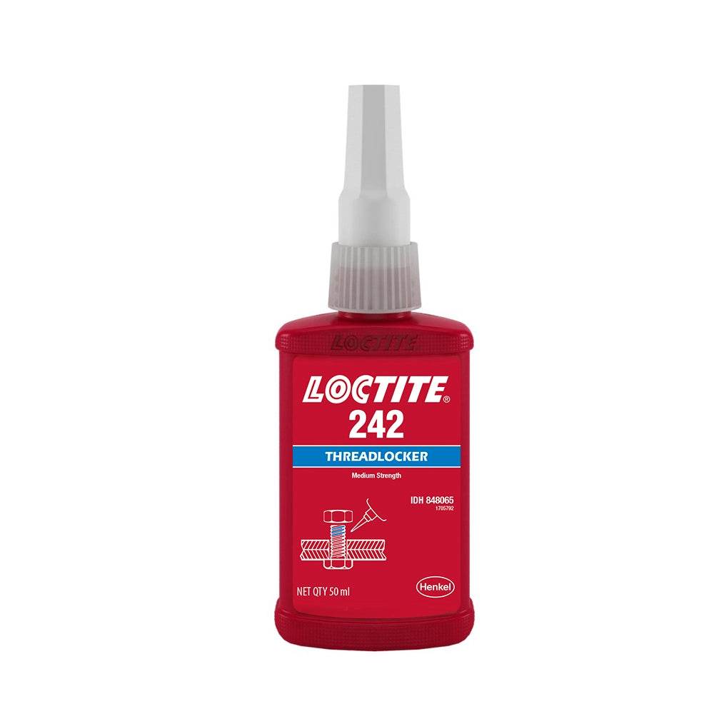 Loctite 242 threadlocker 50ml bottle for securing threaded fasteners with medium strength