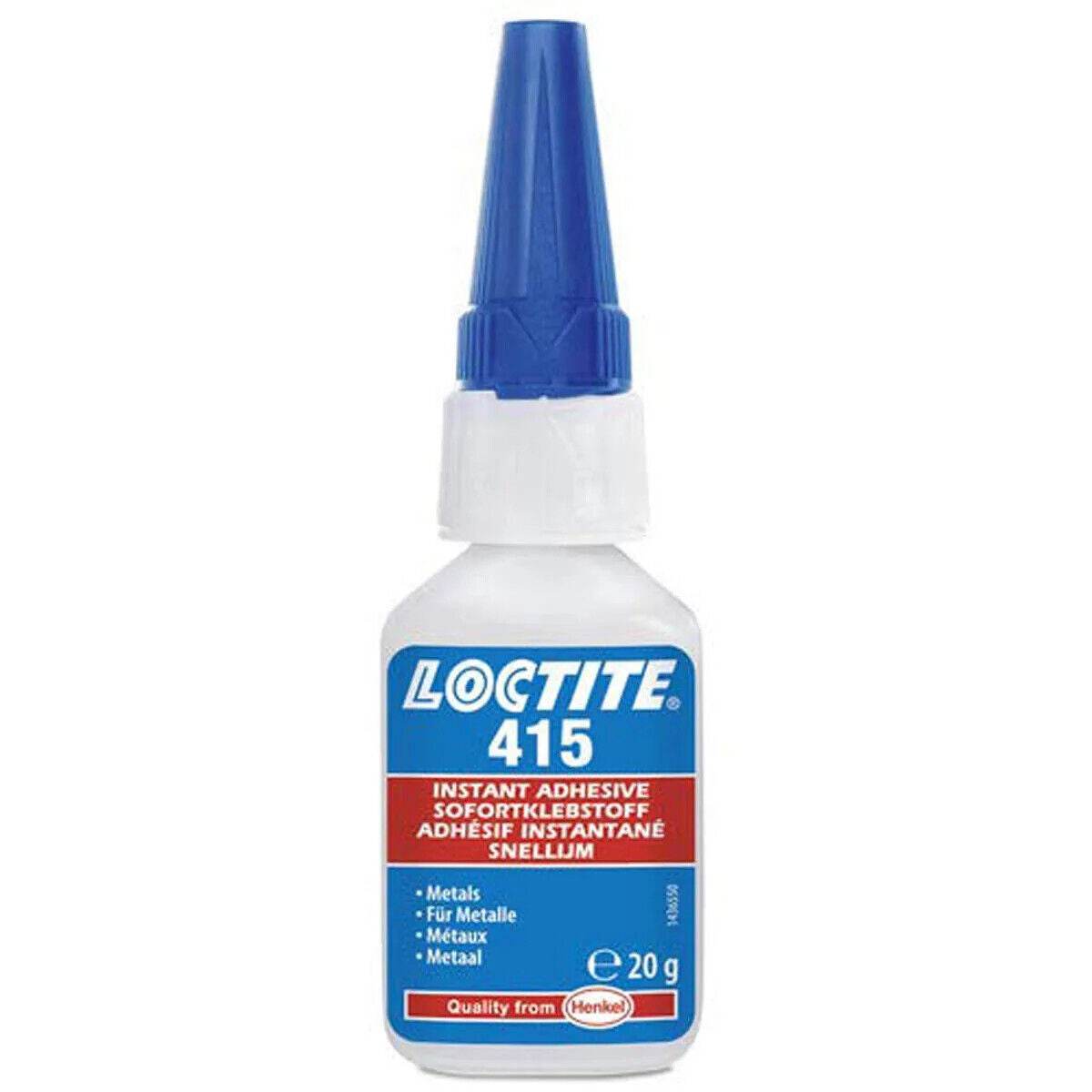 Loctite 415 instant adhesive in 20g bottle for fast bonding of metals and plastics