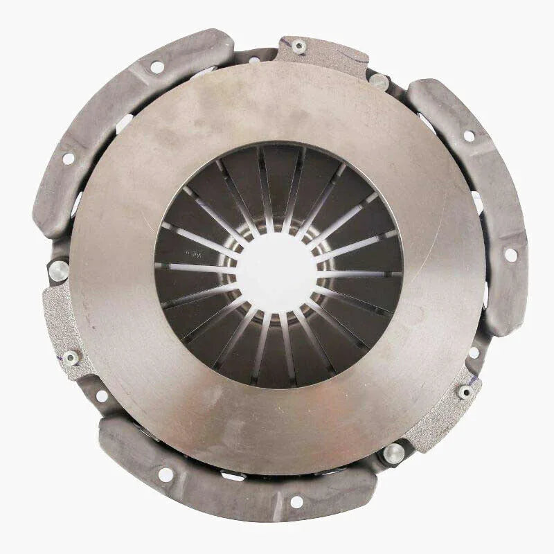 Clutch cover assembly with circular metal plate and spring fingers