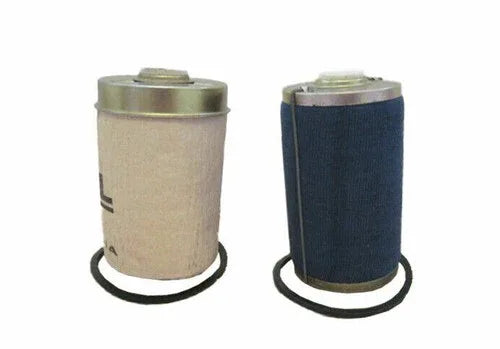 Fuel filter combo pack for Mahindra tractor, includes two filters with heavy-duty construction