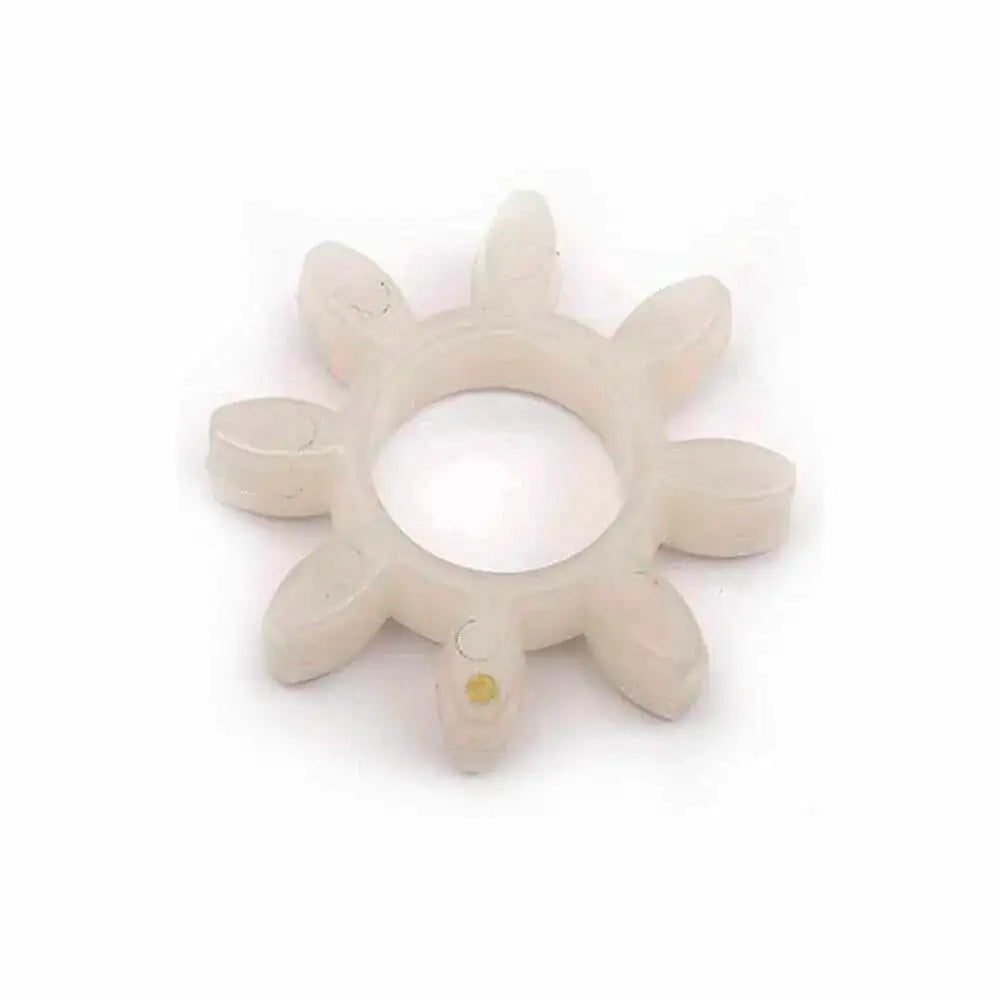 Hydraulic pump spider with central hole and 6 light beige lobes
