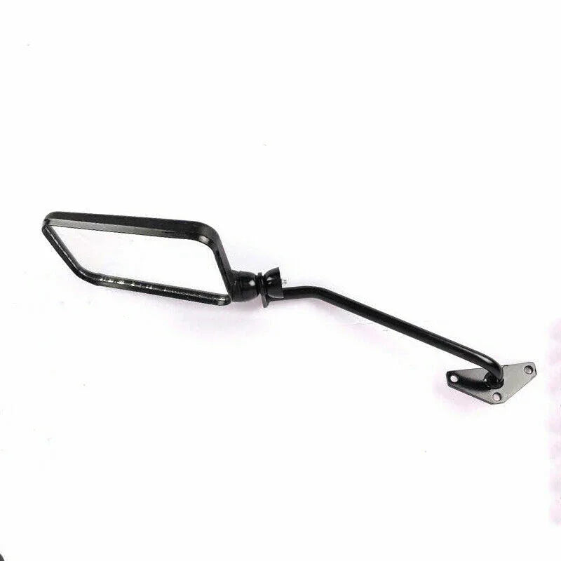Tractor side mirror assembly with black mirror, arm, and mounting bracket