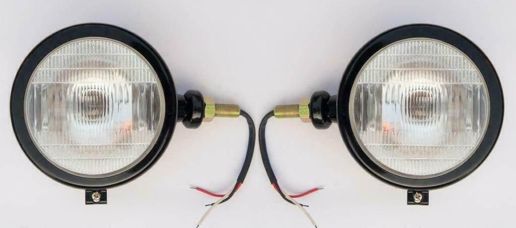 Headlights Set LH-RH Black With Bulb For Massey Ferguson 35 35 Tractor - StellerGear