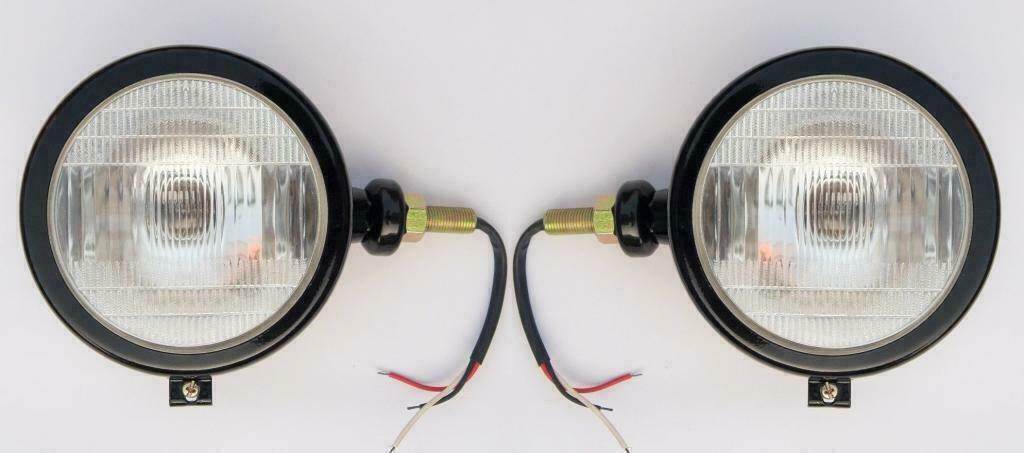 Headlights Set LH-RH Black With Bulb For Massey Ferguson 35 35 Tractor - StellerGear
